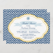 Nautical Thema Marine Gold Brautdusche Einladung (Vorne/Hinten)