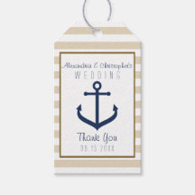Nautical-Thema Wedding-Fvor-Tags - Vielen Dank