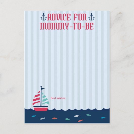 Nautical Theme - Advice card for Mommy-to-be Hinweiskarte (Vorderseite)