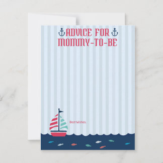 Nautical Theme - Advice card for Mommy-to-be Hinweiskarte