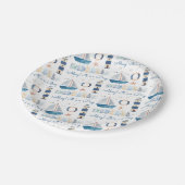 Nautical Theme Ahoy Es ist eine Baby-Dusche Pappteller (Schrägansicht)