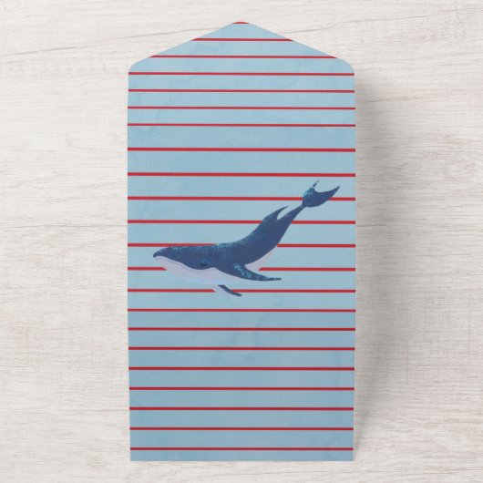 Nautical Theme Boy Baby Dusche All In One Einladung (Außenbereich)