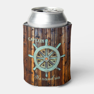 Nautical Theme Bronze Captains Wheel Dosenkühler