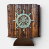 Nautical Theme Bronze Captains Wheel Dosenkühler (Rückseite)
