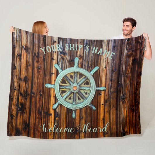 Nautical Theme Bronze Captains Wheel Fleecedecke (Beispiel)