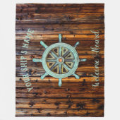 Nautical Theme Bronze Captains Wheel Fleecedecke (Vorderseite)