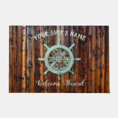 Nautical Theme Bronze Captains Wheel Fußmatte (Vorderseite)