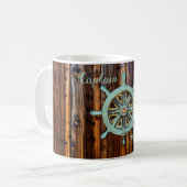 Nautical Theme Bronze Captains Wheel Kaffeetasse (Vorderseite Links)