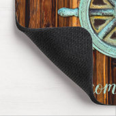 Nautical Theme Bronze Captains Wheel Mousepad (Ecke)