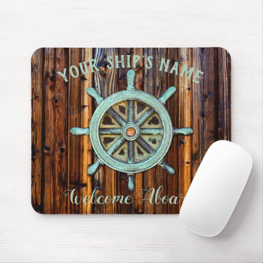 Nautical Theme Bronze Captains Wheel Mousepad (Mit Mouse)
