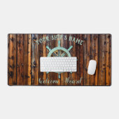 Nautical Theme Bronze Captains Wheel Schreibtischunterlage (Tastatur & Maus)