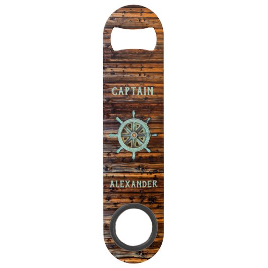 Nautical Theme Bronze Captains Wheel Speed Flaschenöffner (Vorderseite)