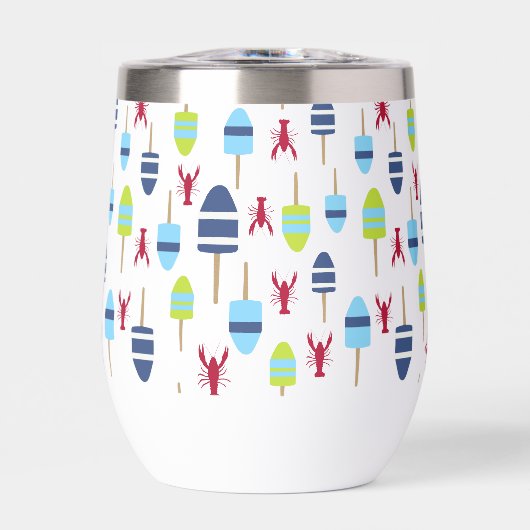 Nautical Theme Buoy and Hummer mit Monogramm (Vorderseite)