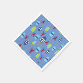 Nautical Theme Buoy and Hummer mit Monogramm Serviette (Ecke)