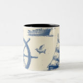Nautical Theme Keramik Tasse mit Anchor, Helm und (Mittel)