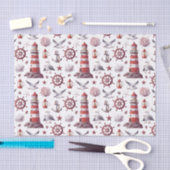 Nautical Theme - Leuchtturm, Korallen, Meeresleben Seidenpapier (Handwerk)