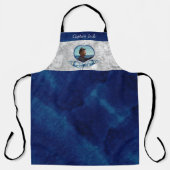 Nautical-Theme Navy Blue Foto Muscheln Aquarell Schürze (Vorderseite)