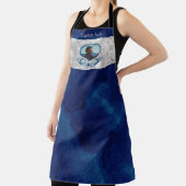 Nautical-Theme Navy Blue Foto Muscheln Aquarell Schürze (InSitu)