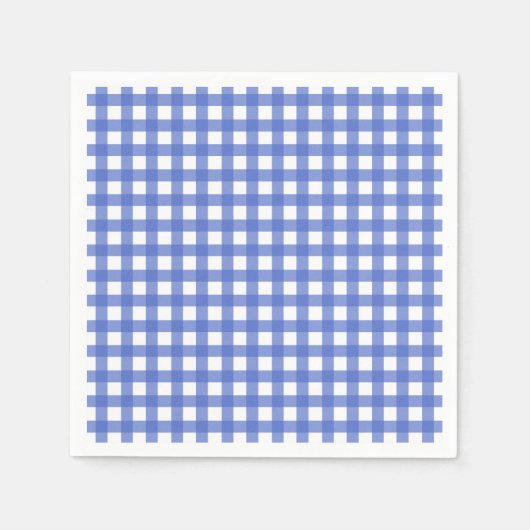 Nautical Theme - Navy Blue Gingham Paper Napkins Serviette (Vorderseite)