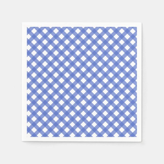 Nautical Theme - Navy Blue Gingham Paper Napkins Serviette (Vorderseite)