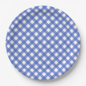 Nautical Theme - Navy Blue Gingham Paper Plate Pappteller (Vorderseite)