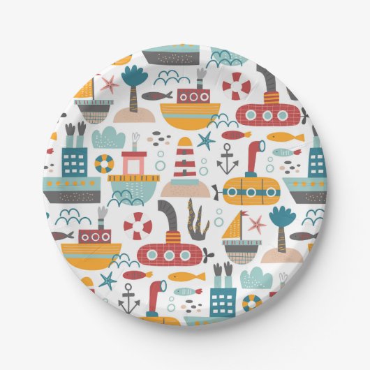Nautical Theme Paper Plate Pappteller (Vorderseite)