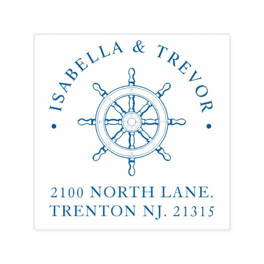 Nautical Theme Wedding Custom Ship Wheel Permastempel (Design)