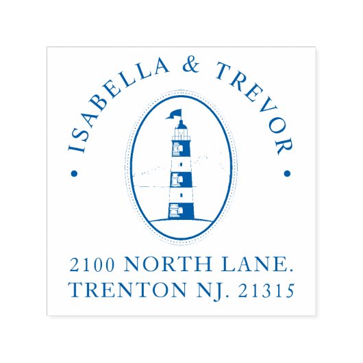 Nautical Theme Wedding Vintag Lighthouse Custom Permastempel (Design)