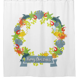 Nautical Theme Weihnachtsduschvorhang Duschvorhang