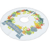 Nautical Theme Weihnachtskraut-Baumrock Polyester Weihnachtsbaumdecke (Schrägansicht)