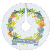 Nautical Theme Weihnachtskraut-Baumrock Polyester Weihnachtsbaumdecke (Vorderseite)