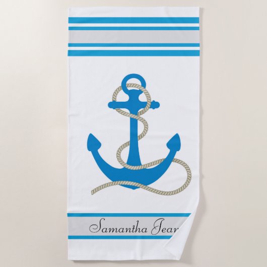 Nautical Themed Anchor Strandtuch (Vorderseite)
