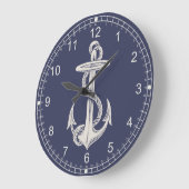 Nautical Themed Anchor Wall Clock Große Wanduhr (Winkel)