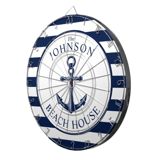 Nautical Themed Beach House Anchor Dartscheibe (Vorderseite rechts)