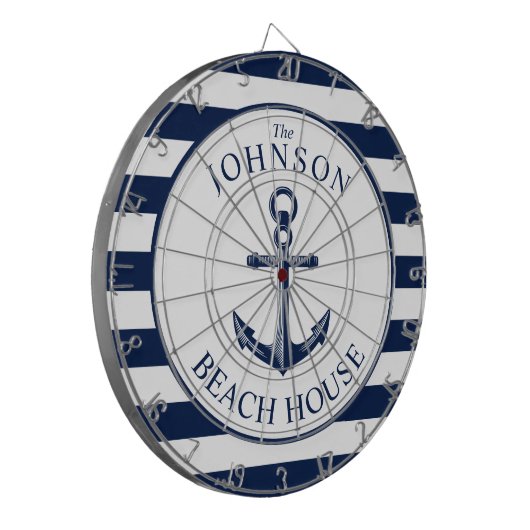 Nautical Themed Beach House Anchor Dartscheibe (Vorderseite Links)