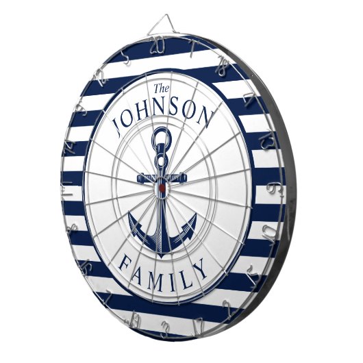 Nautical Themed Beach House Familie Dartscheibe (Vorderseite rechts)
