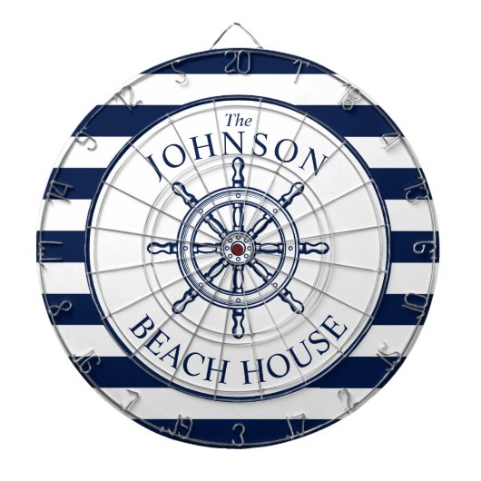 Nautical Themed Beach House Ship Wheel Dartscheibe (vorne)