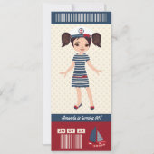 Nautical themed Birthday Party Boarding Pass Foto Einladung (Vorderseite)