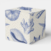 Nautical Themed Blue Seashell Geschenkschachtel (Rückseite)