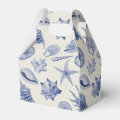 Nautical Themed Blue Seashell Geschenkschachtel (Rückseite)