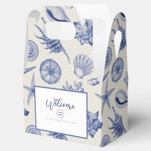 Nautical Themed Blue Seashell Geschenkschachtel (Geöffnet)