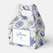 Nautical Themed Blue Seashell Geschenkschachtel (Vorderseite)
