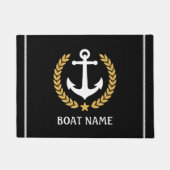 Nautical Themed Bootname Anchor Gold Laurel Star Fußmatte (Vorderseite)