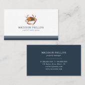 Nautical Themed Crab Küste Real Anwesen Ferien Visitenkarte (Vorne/Hinten)