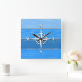Nautical themed design quadratische wanduhr (Zuhause)