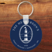 Nautical Themed Family Wiedersehen Lighthouse Navy Schlüsselanhänger (Vorderseite)