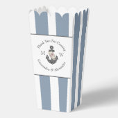 Nautical-Themed Floral Anchor Dusty Blue White Geschenkschachtel (Rückseite)