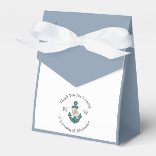 Nautical-Themed Floral Anchor Dusty Blue White Geschenkschachtel