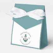 Nautical-Themed Floral Anchor White Aqua Aquamarin Geschenkschachtel (Vorderseite)