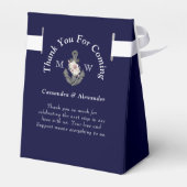 Nautical-Themed Floral Anchor White Navy Blau Geschenkschachtel (Rückseite)
